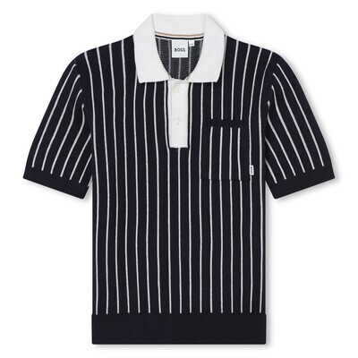 Hugo Boss J50764 Boy's SS Mini Me Knit Polo Shirt/