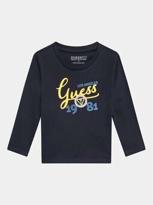 Guess N3YI26K8HM4 Boys Blue & Yellow Long Sleeve T-Shirt