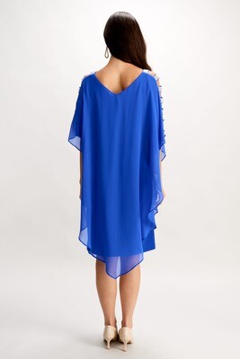Frank Lyman 248297 Women's Cut-Out Shoulder Chiffon Dress/ AZURE