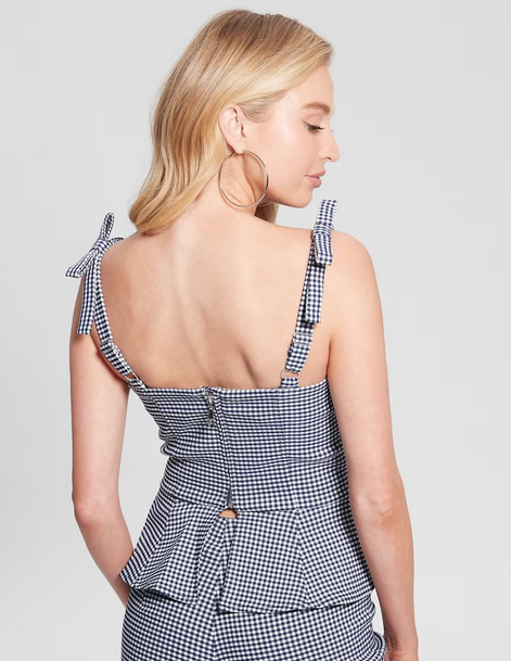 Guess W4GH37WG492 Women's SL Corset Vichy Top