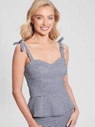 Guess W4GH37WG492 Women's SL Corset Vichy Top
