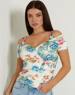 Guess W4GP17KBAC2 Women's Short Sleeve Emily Top