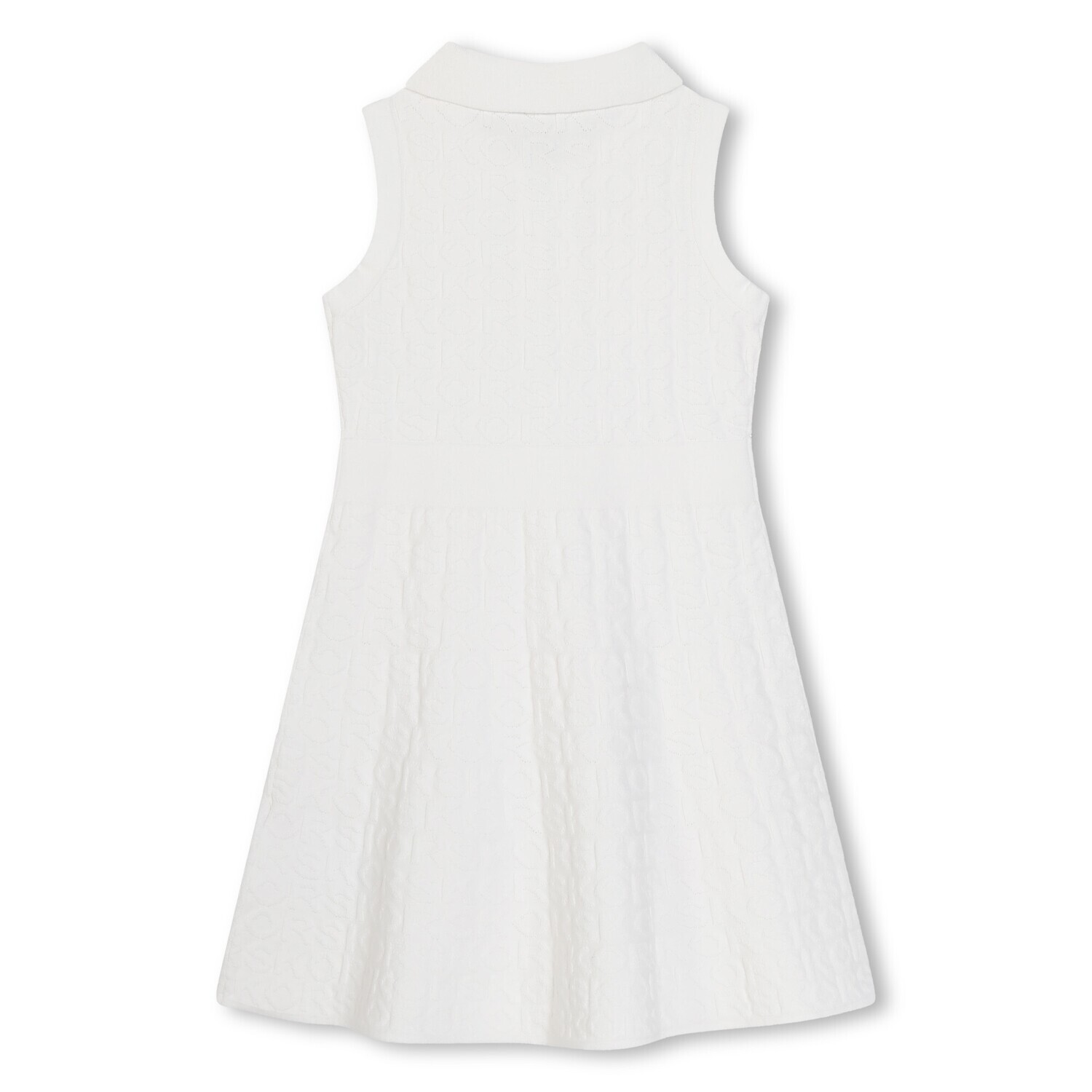 Michael Kors R30014 Girls Jr. Slvless KORS Embossed Dress – White 6