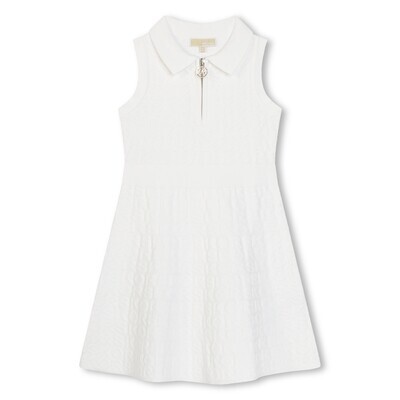 Michael Kors R30014 Girls Youth Slvless KORS Embossed Dress – White