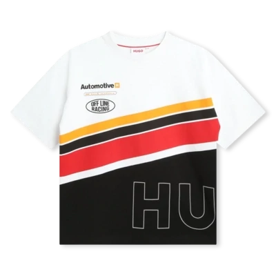 Hugo G00014 Boy's SS Off Line Racing T-Shirt/