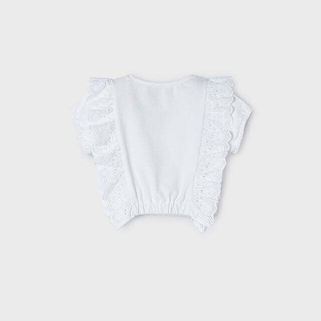 Mayoral 3088 Girl's Short Sleeve Ruffle Top