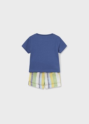 Mayoral 1223 Baby Boy's SS Safari T-Shirt & Plaid Shorts Set 2PC/