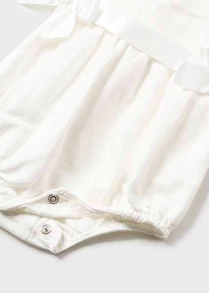 Mayoral 1630 Baby Girl's Short Sleeve Dressy Lace Onesie + Belt