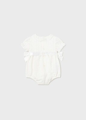 Mayoral 1630 Baby Girl's SS Dressy Lace Onesie + Belt/