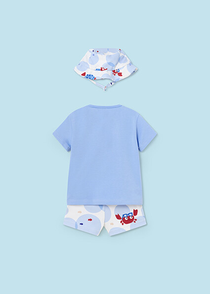 Mayoral 1620 baby boys sea-themed shirt, trunks and hat – Atlantis