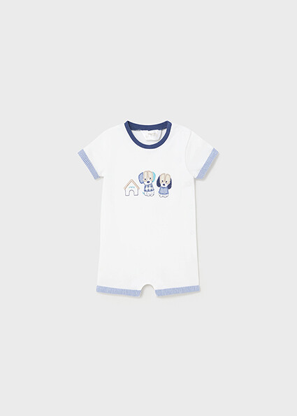 Mayoral 1722 Baby Boy's dog themed short sleeved jumpsuit