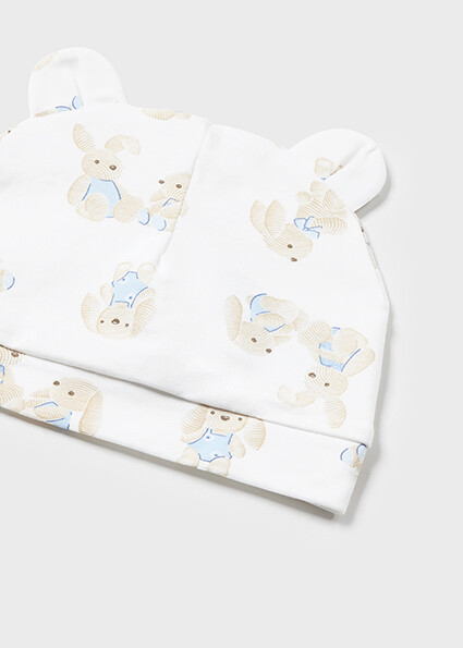 Mayoral 1721 Baby Boy's Long Sleeve Footed Onesie & Hat Set 2PC