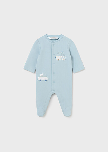 Mayoral 1726 Baby Boy's Long Sleeve Footed Car Onesie