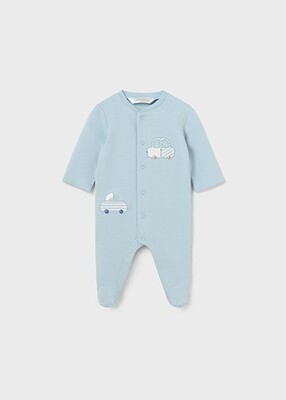 Mayoral 1726 Baby Boy's LS Footed Car Onesie/