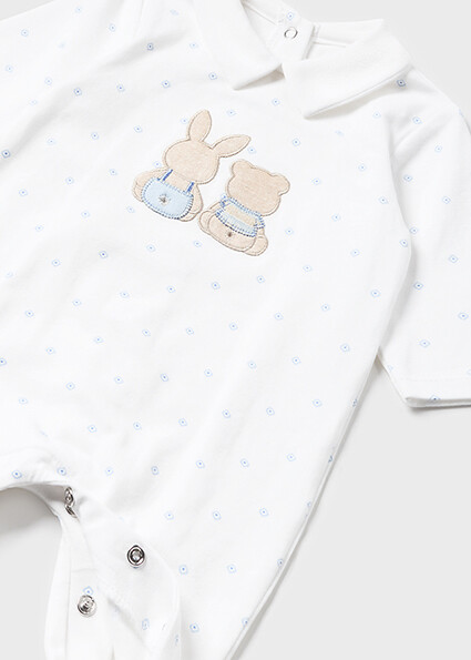 Mayoral 1725 baby boy’s sleepwear with bunny and teddy bear – White