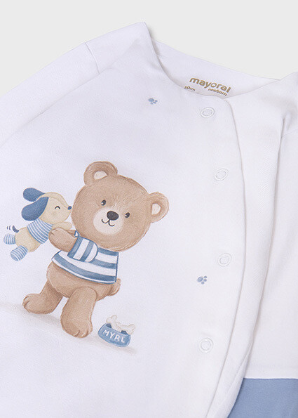 Mayoral 9448 Baby Boy's Onesie, Bib & Hat Set 3PC