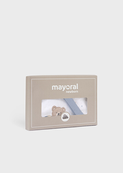 Mayoral 9448 Baby Boy's Onesie, Bib & Hat Set 3PC