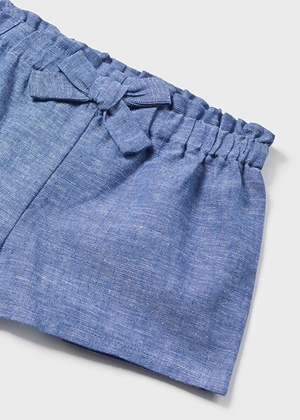Mayoral 1298 baby girl's linen 2 PC set with white detail – Blue