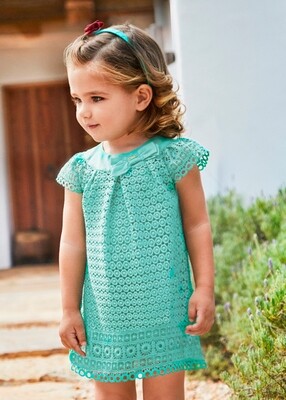 Mayoral 1908 Baby Girl's Cap Sleeve Embroidered Eyelet Dress