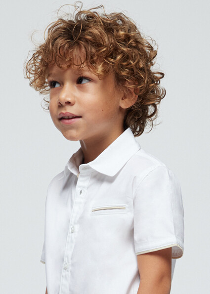Mayoral 3112 Boy's Short Sleeve Textured Dress Shirt