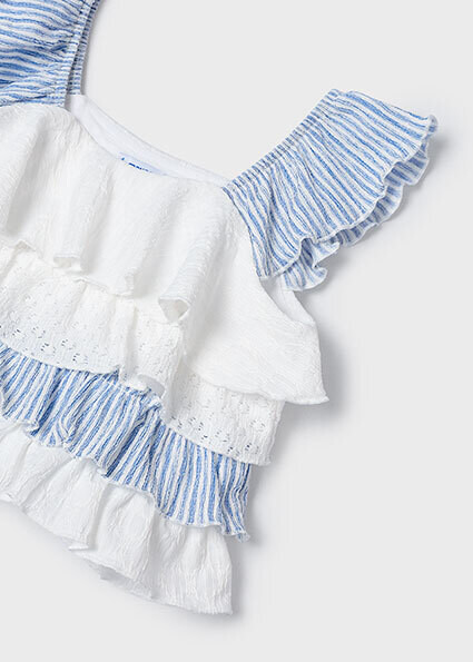 Mayoral 3259 Girl's SL Ruffle Top & Shorts Set 2PC