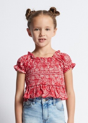 Mayoral 3177 Girl's shrill blouse with pattern – Granadina