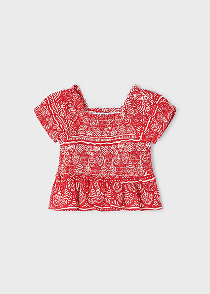 Mayoral 3177 Girl's shrill blouse with pattern – Granadina