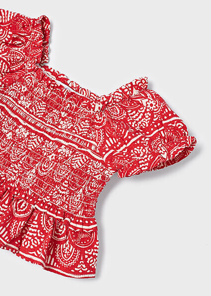 Mayoral 3177 Girl's shrill blouse with pattern – Granadina