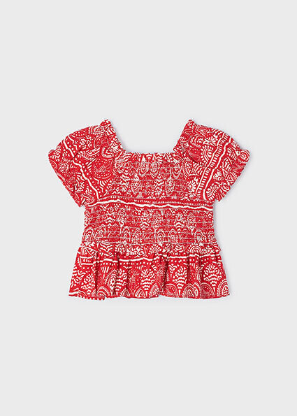 Mayoral 3177 Girl's shrill blouse with pattern – Granadina