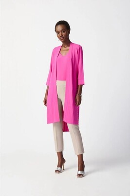 Joseph Ribkoff 222929S24 Women's Long Sleeve Long Knit Ribbed Cover-Up – Ultra Pink