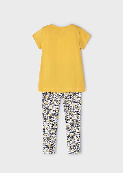 Mayoral 3711 Girl's Short Sleeve Daisy T-Shirt & Leggings Set 2PC