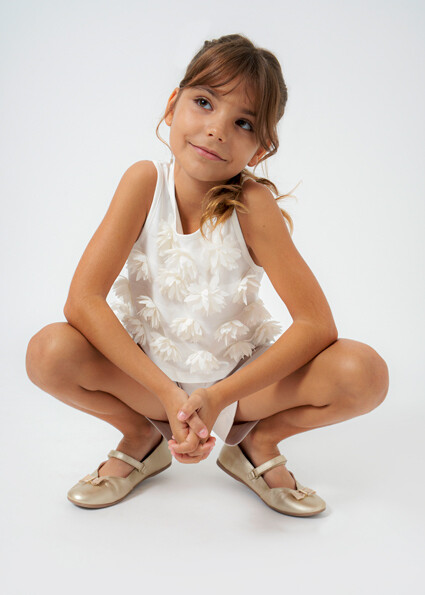 Mayoral 6021 Girl's SL Flower Top