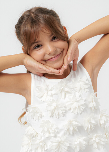 Mayoral 6021 Girl's SL Flower Top