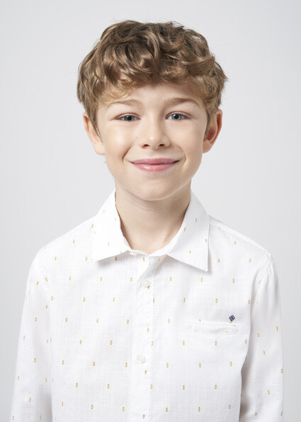 Nukutavake 6123 Boy's Long Sleeve Arrow Pattern Dress Shirt
