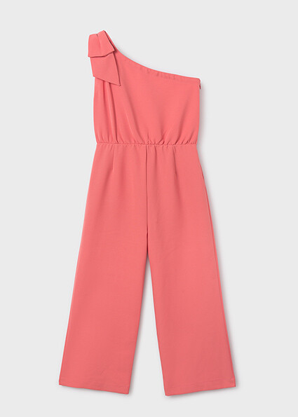Mayoral 6853 Girl's One-Shoulder Crepe Jumpsuit