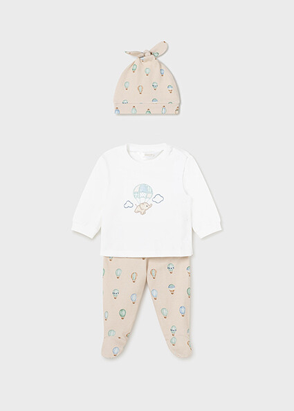 Mayoral 1532 Baby Boy’s Top & Footie Set w/ Hat
