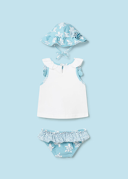 Mayoral 1633 Baby Girl’s Bathing Suit Set w/ Hat