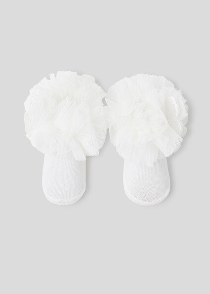 Mayoral 9710 Baby Girl's Knit Sock & Lace Headband Set 2PC