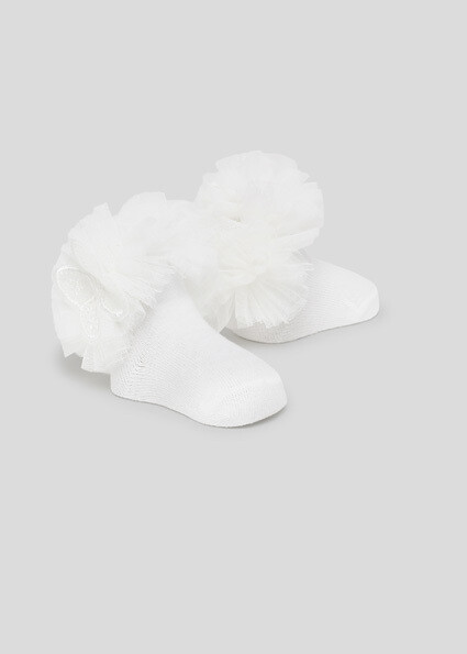 Mayoral 9710 Baby Girl's Knit Sock & Lace Headband Set 2PC