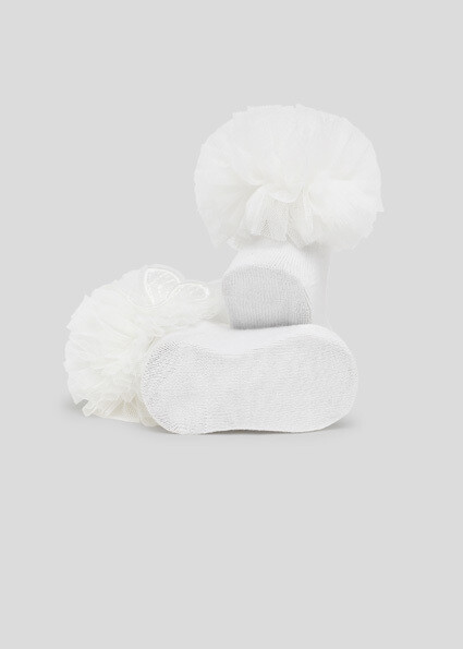Mayoral 9710 Baby Girl's Knit Sock & Lace Headband Set 2PC