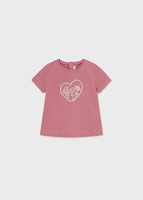 Mayoral 105 Baby Girl's SS Gold Heart T-Shirt/