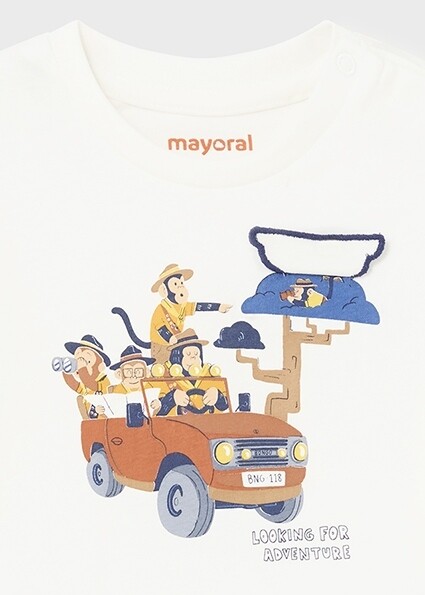 Mayoral 1033/1548 Baby Boy's Long Sleeve Monkey T-Shirt & Jeans Set 2PC