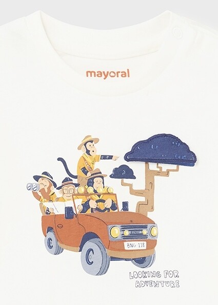 Mayoral 1033/1548 Baby Boy's Long Sleeve Monkey T-Shirt & Jeans Set 2PC