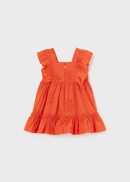 Mayoral 1913 Baby Girl's Ruffle Sleeve Embroidered Dress