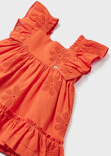 Mayoral 1913 Baby Girl's Ruffle Sleeve Embroidered Dress