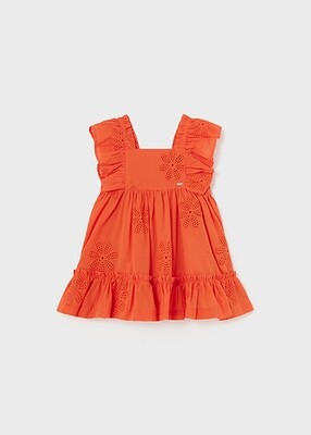 Mayoral 1913 Baby Girl's Ruffle Sleeve Embroidered Dress