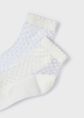 Mayoral 10710 Girl’s Mesh Dot Ankle Socks/