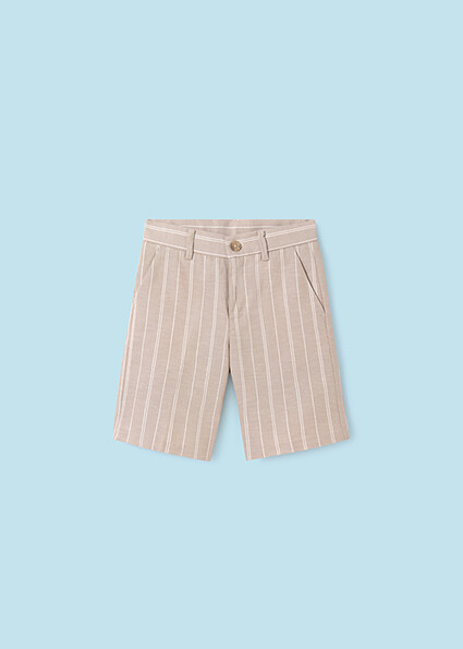 Nukutavake 6279 Boy's Natural Stripe Bermuda Shorts/