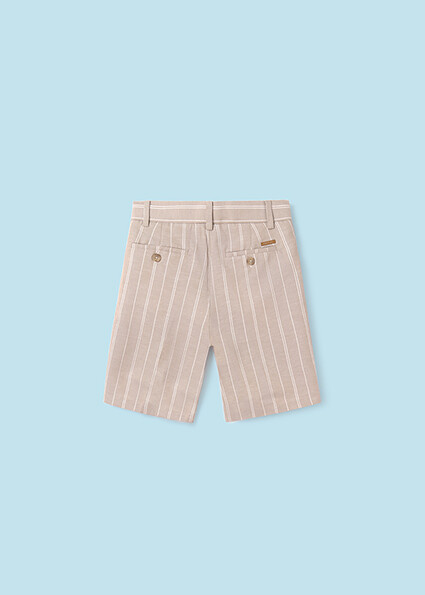 Nukutavake 6279 Boy's Natural Stripe Bermuda Shorts