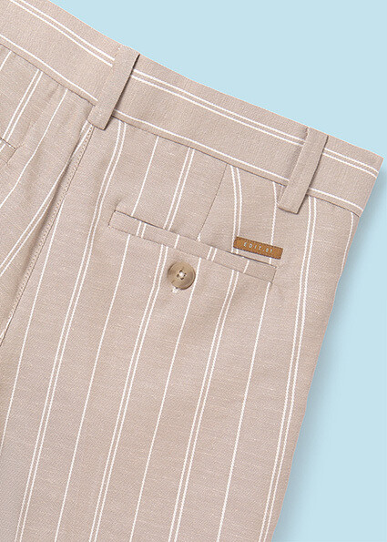 Nukutavake 6279 Boy's Natural Stripe Bermuda Shorts